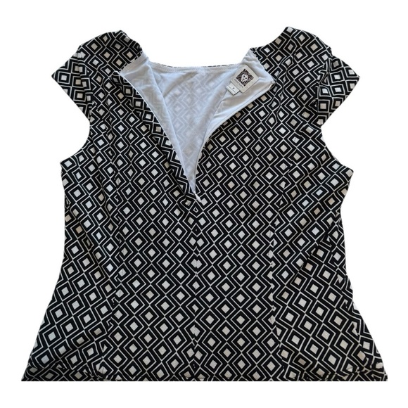 Anne Klein A-Line Fit & Flare Dress With Tiers Black & White - Size 8 - Picture 3 of 9